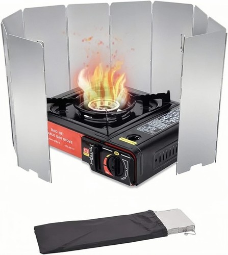 Camping gas stove - wind, shield
