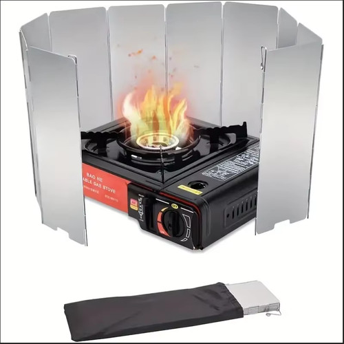 Camping gas stove wind shield - gas,